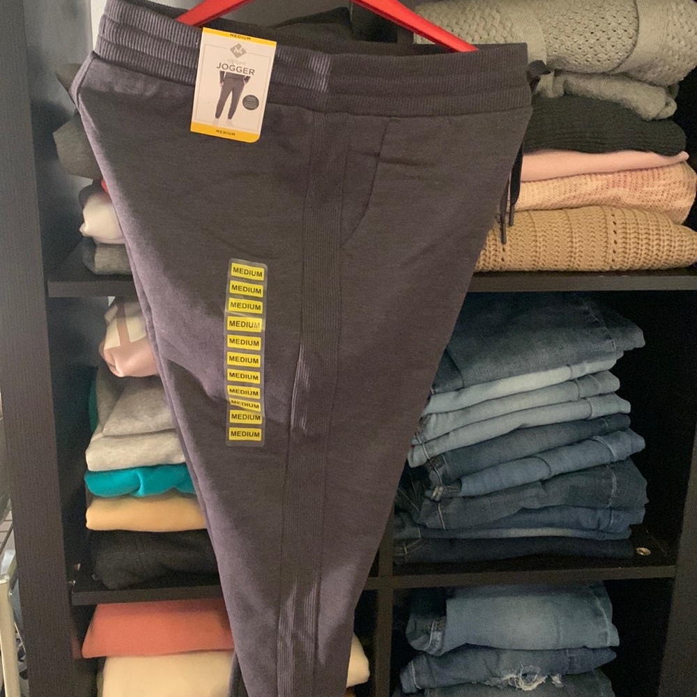 Brand new, dark gray, Ribbed jogger pants